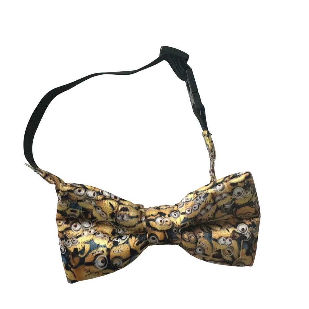H&M Kids Despicable Me Minions Pre-Tied Bow Tie Yellow Print Adjustable